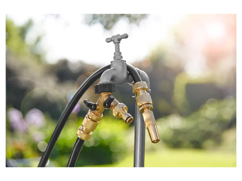 PARKSIDE® Kit d'arrosage avec raccords en laiton ou distributeur à deux voies en laiton