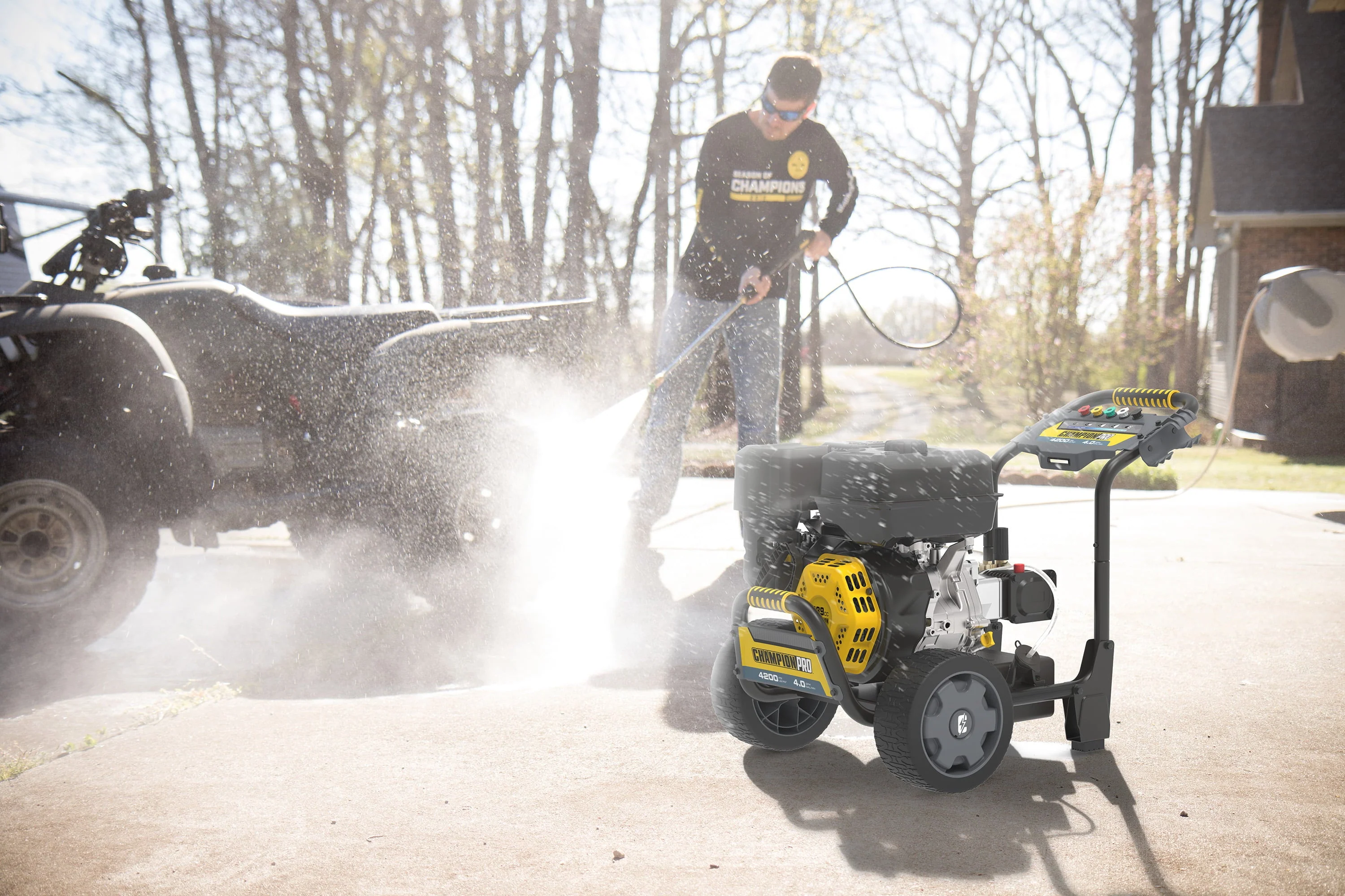 Champion Power Equipment 4200-PSI 4.0-GPM Commercial Duty Low Profile Gas Pressure Washer