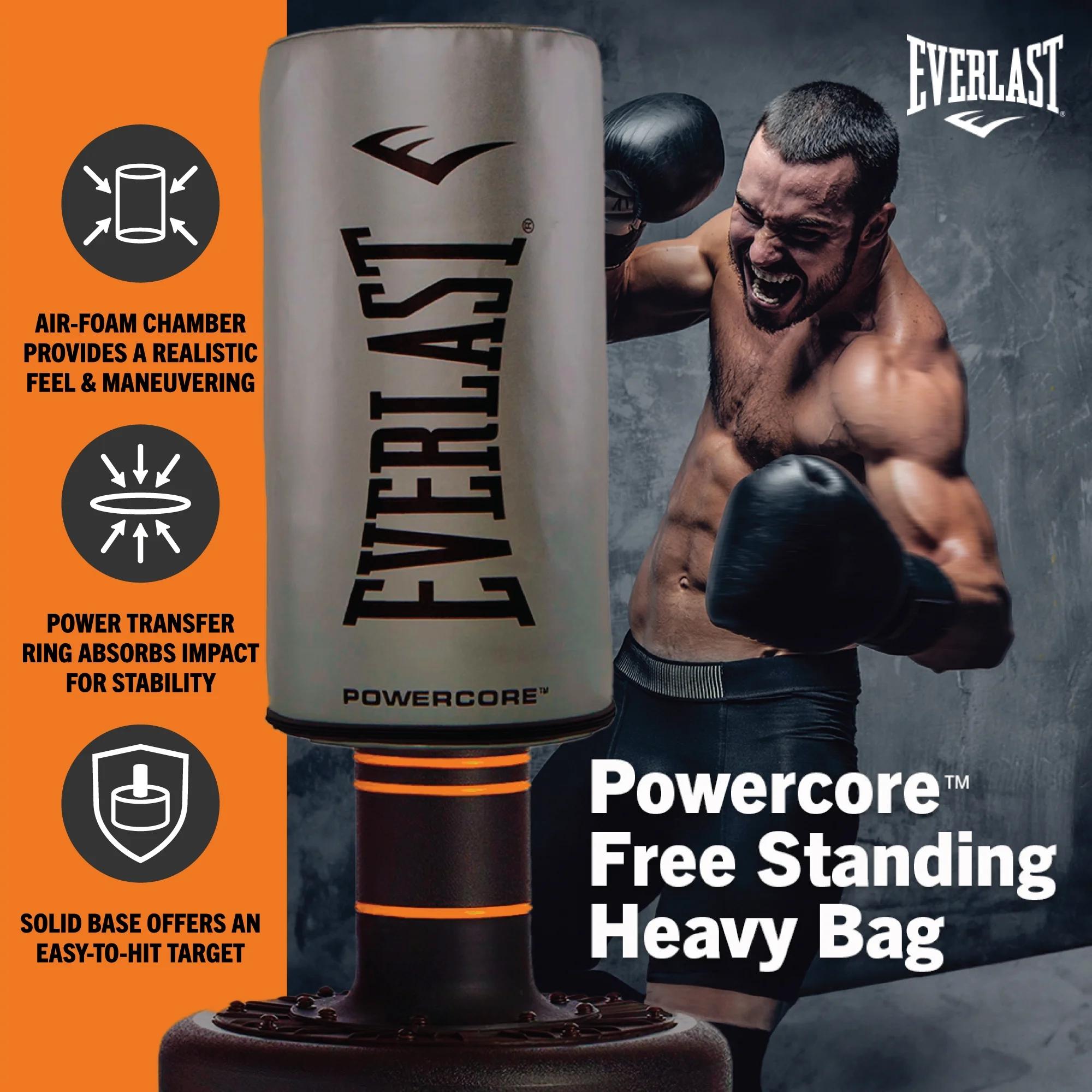Open Box Everlast Powercore Freestanding Rounded Heavy Duty Fitness Training